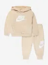 Nike Kids Nkn Club Fleece Tracksuit In Beige