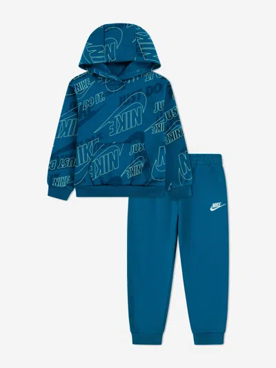 Nike Kids Nsw Gwm Light Weight Fleece Tracksuit In Green