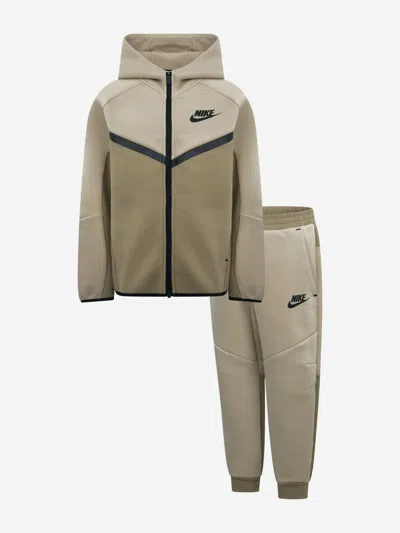 Nike Kids Nsw Tech Fleece Tracksuit In Beige