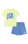 Nike Kids' On The Move Graphic T-shirt & French Terry Shorts Set In Blue