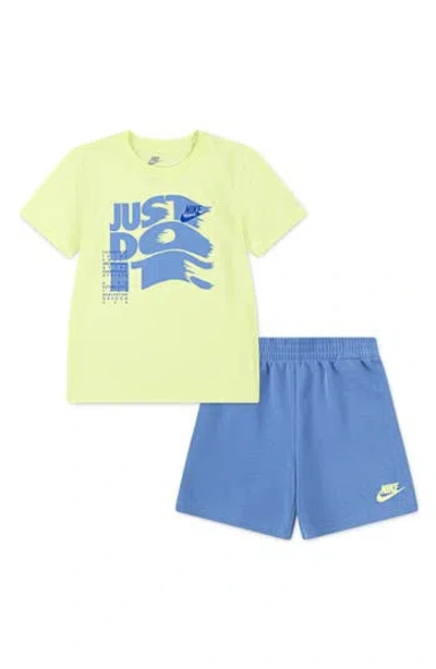 Nike Kids' On The Move Graphic T-shirt & French Terry Shorts Set In Multi