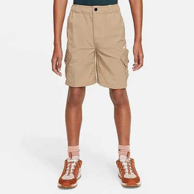 Nike Kids' Outdoor Play Woven Cargo Shorts In Beige