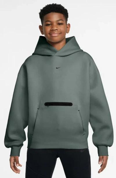 Nike Kids' Oversize Tech Fleece Hoodie In Gray