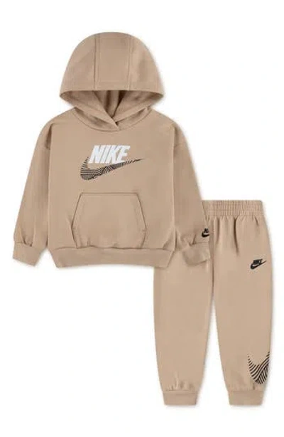 Nike Kids' Oversized Hoodie & Sweatpants 2-piece Set In Brown