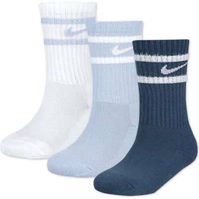 Nike Kids' Pack Of 3 Crew Socks In Blue