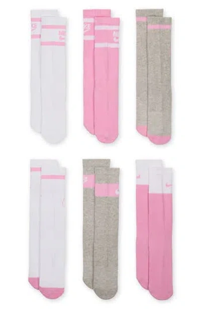 Nike Kids' Pack Of 6 Everyday Cushioned Crew Socks In Multi
