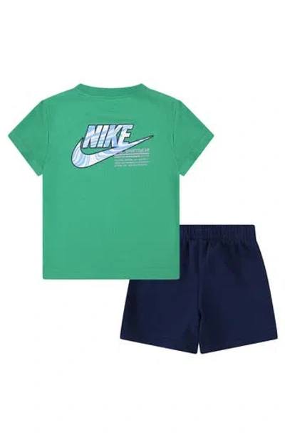 Nike Kids' Paint Logo Graphic T-shirt & Shorts Set In Midnight Navy