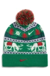 Nike Kids' Peak Pom Beanie In Green