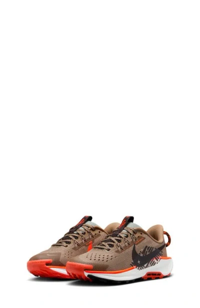 Nike Kids' Pegasus Trail 5 Trail Running Shoe In Khaki/velvet Brown/crimson