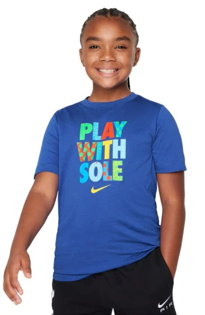 Nike Kids' Play With Sole Graphic T-shirt In Game Royal