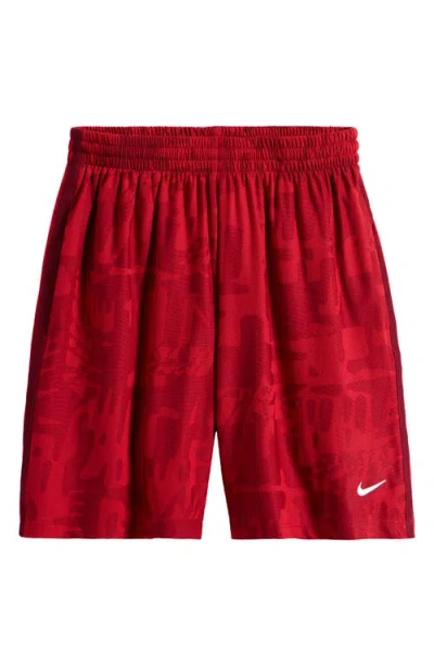 Nike Kids' Print Dri-fit Shorts In Red