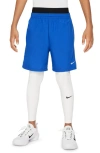 Nike Pro Dri-fit Big Kids' (boys') Tights In White/white/black
