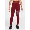 Nike Women's  Pro Girls' Dri-fit Mid-rise Leggings In Team Red