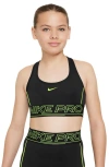 Nike Women's  Pro Swoosh Girls' Sports Bra In Black/volt/volt