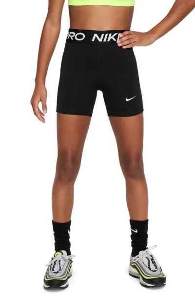 Nike Kids' Women's  Pro Leak Protection: Period Girls' Dri-fit Shorts In Black/white