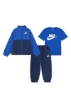 Nike Kids' Propus T-shirt, Track Jacket & Joggers Set In Blue
