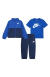 Nike Kids' Propus T-shirt, Track Jacket & Joggers Set In Blue