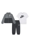 Nike Kids' Propus T-shirt, Track Jacket & Joggers Set In Gray