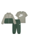 Nike Kids' Propus T-shirt, Track Jacket & Joggers Set In Green