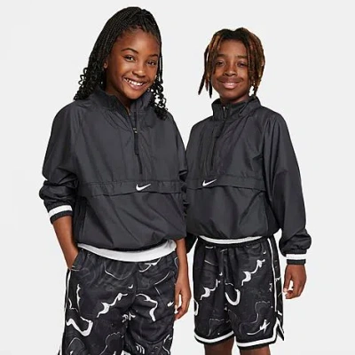 Nike Kids' Repel Half-zip Long-sleeve Jacket In Black/black/white