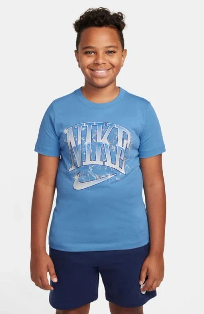 Nike Kids' Shattered Logo Graphic T-shirt In Blue