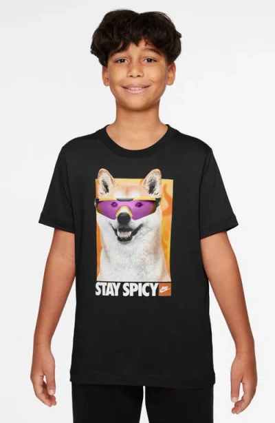 Nike Kids' Shiba Graphic T-shirt In Black