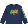 Nike Little Kids' Slime Long Sleeve T-shirt In Blue