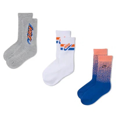 Nike Kids' Snow Motion Cushioned Crew Socks (3 Pairs) In Animal Print