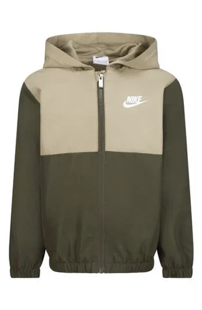 Nike Kids' Split Futura Raglan Windrunner Jacket In Green
