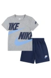Nike Kids' Split Futura T-shirt & Shorts Set In Midnight Navy