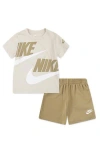 Nike Kids' Split Futura T-shirt & Shorts Set In Parachute Beige