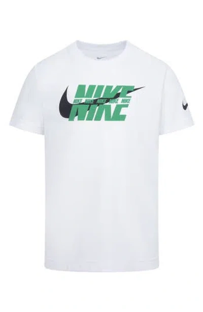 Nike Kids' Split Logo Graphic T-shirt In White