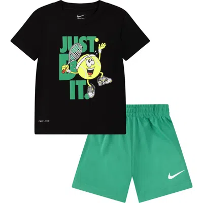 Nike Kids' Sportball T-shirt & Shorts Set In Stadium Green