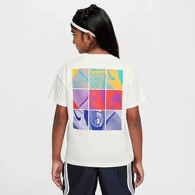 Nike Kids' Sportswear Basketball Squares T-shirt In Sail