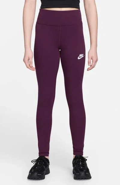 Nike Kids' Sportswear Classics High Waist Leggings In Purple