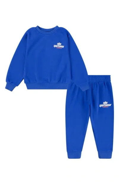 Nike Kids' Sportswear Club Crewneck Sweatshirt & Joggers Set In Game Royal