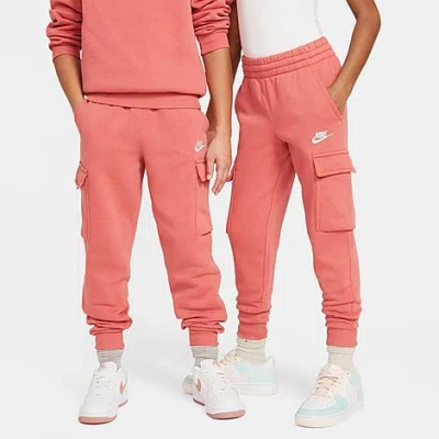 Nike Kids' Sportswear Club Fleece Cargo Jogger Pants In Pink