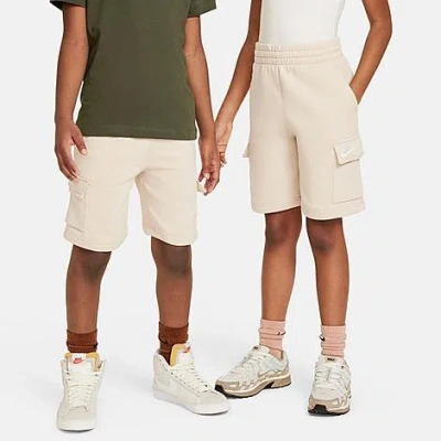 Nike Kids' Sportswear Club Fleece Cargo Shorts In Beige