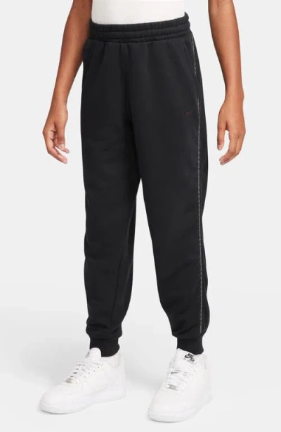Nike Kids' Sportswear Club Fleece Contrast Trim Joggers In Black