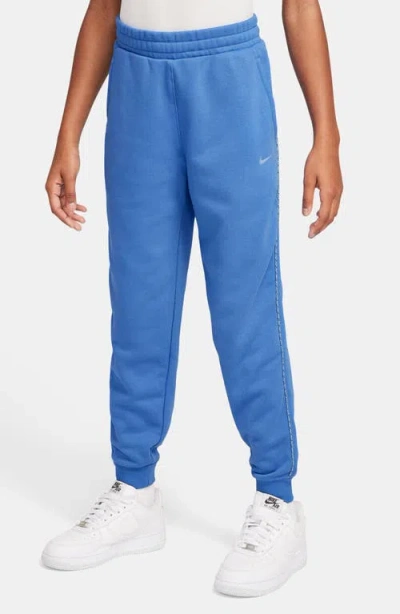 Nike Kids' Sportswear Club Fleece Contrast Trim Joggers In Blue