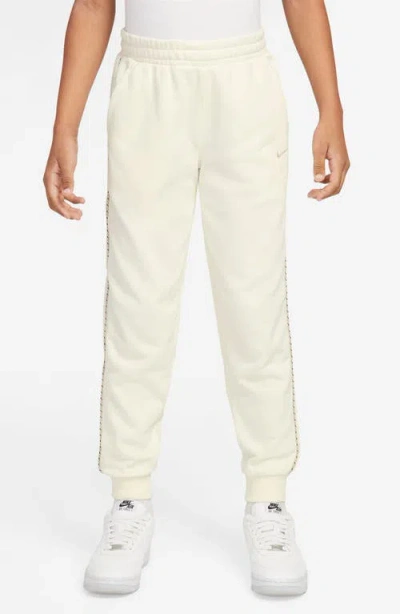 Nike Kids' Sportswear Club Fleece Contrast Trim Joggers In White