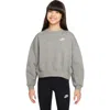 Nike Gray Phoenix Sweatshirt In Dark Grey Heather/ White