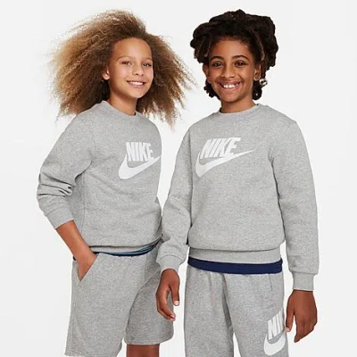 Nike Kids' Sportswear Club Fleece Crewneck Sweatshirt In Grey