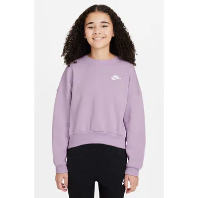 Nike Kids' Sportswear Club Fleece Crewneck Sweatshirt In Pink