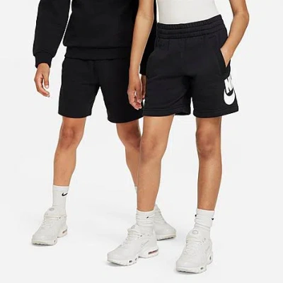 Nike Kids' Sportswear Club Fleece French Terry Shorts In Black/white