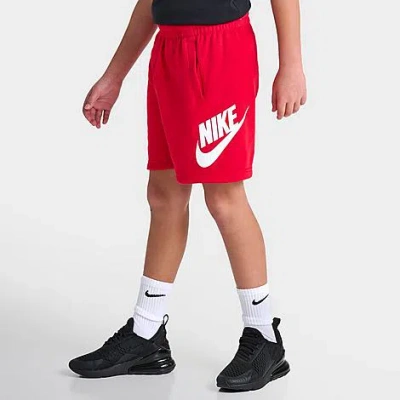 Nike Kids' Sportswear Club Fleece French Terry Shorts In University Red/white
