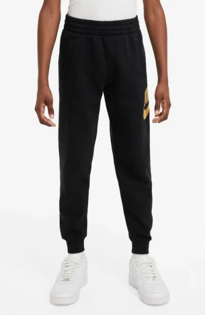 Nike Kids' Sportswear Club Fleece Joggers In Black/metallic Gold