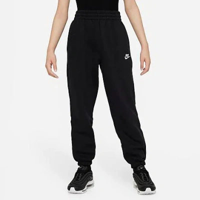 Nike Kids' Sportswear Club Fleece Loose Jogger Pants In Black/black/white