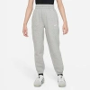 Nike Club Big Kid Girls Cuffed Loose Fit Fleece Jogger Pant In Dark Grey Heather/base Grey/white