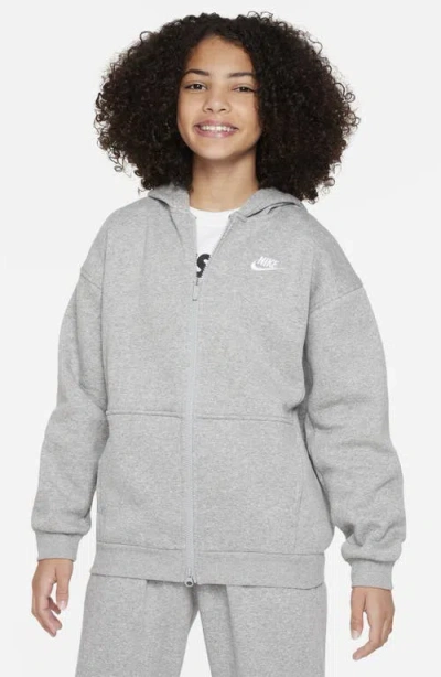 NIKE NIKE KIDS' SPORTSWEAR CLUB FLEECE OVERSIZE FULL-ZIP HOODIE